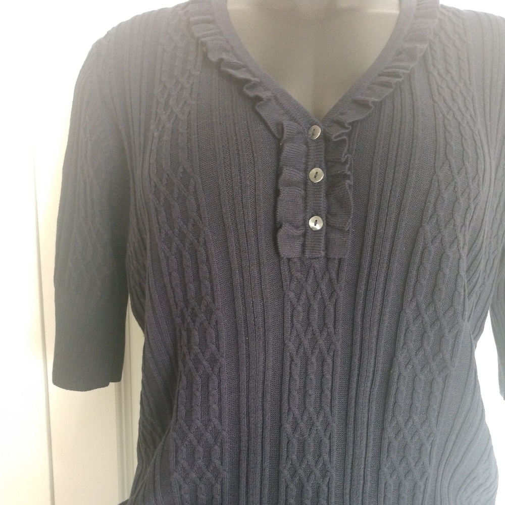 Silk blend Brooks Brothers ruffled sweater. Size L